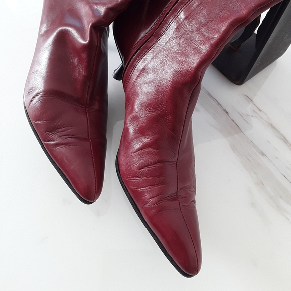 SIGERSON MORRISON BURGUNDY HIGH FASHION BOOTS SZ 9 - Picture 6 of 12